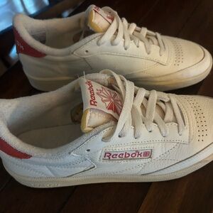 Reebok Cream and light Red Sneakers
